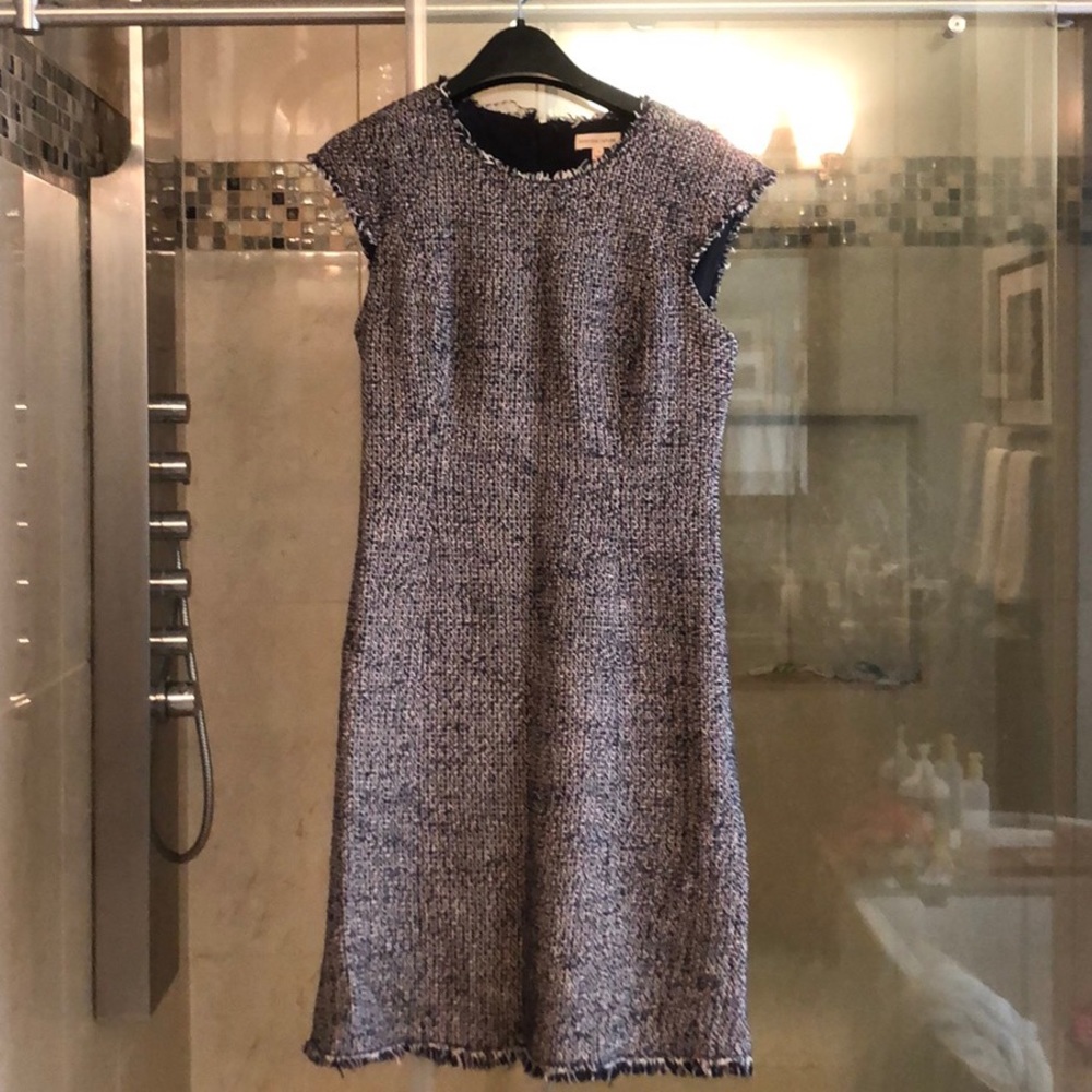 Rebecca Taylor tweed confetti dress, dark navy